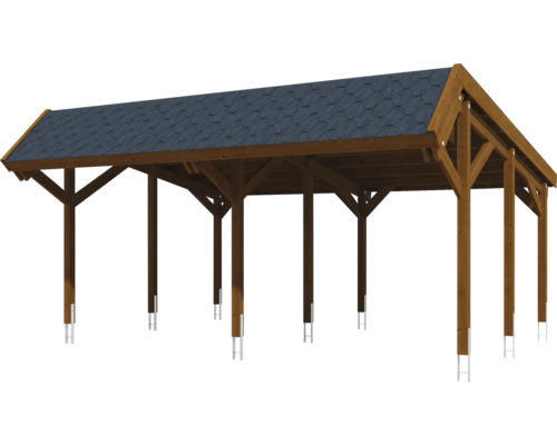 Carport en bois avec toit à deux pans