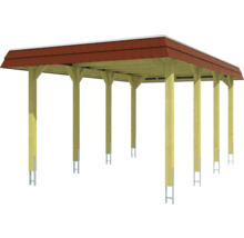 Holzcarport mit Ziegeldach