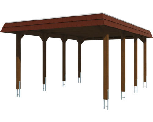 Carport en bois indépendant avec avant-toit