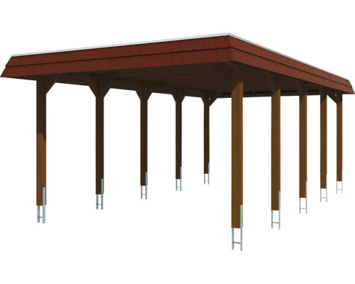 Carport en bois avec toit