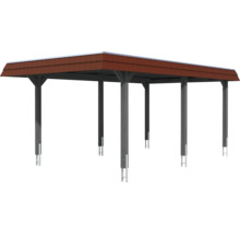 Carport en bois avec toit en tuiles