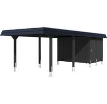 Carport avec remise en bois