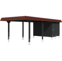Carport avec remise en bois