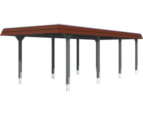 Carport en bois avec toit à deux pentes