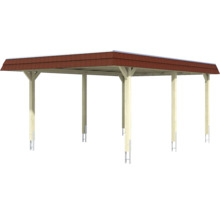 Carport en bois avec toit de tuiles pour l''extérieur