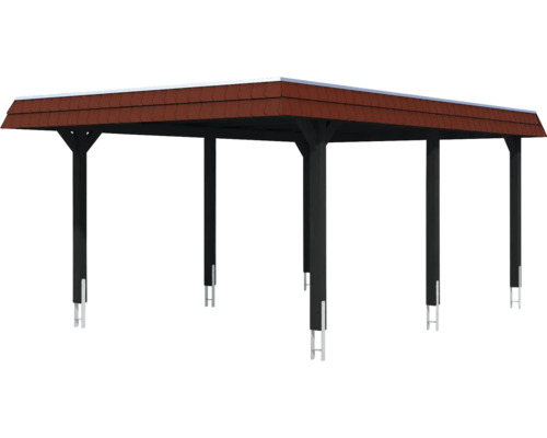 Pavillon indépendant avec toit et poteaux de soutien