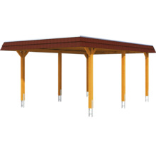 Freistehender Carport aus Holz mit Dachziegeln