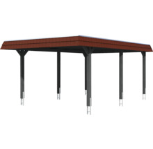 Holzcarport mit Dachziegeln