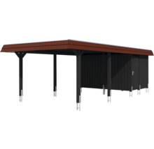 Carport avec local de rangement en bois