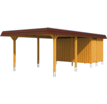 Holzcarport mit Geräteraum und Dach