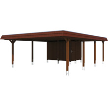 Carport en bois avec remise à outils