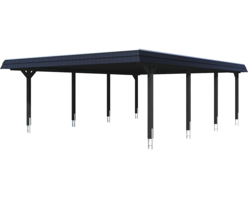 Carport indépendant avec toit plat et piliers de soutien