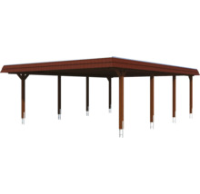 Carport en bois avec toit en tuiles