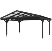 Holzcarport mit durchsichtigem Dach