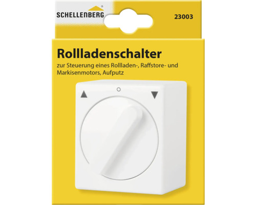 Schellenberg Rollladenschalter zur Steuerung von Rollladen-, Raffstore- und Markisenmotoren, Aufputz