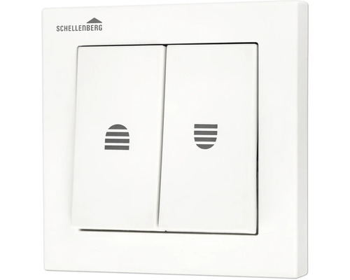 Logo Schellenberg. Interrupteur de volet roulant avec deux boutons de commande.