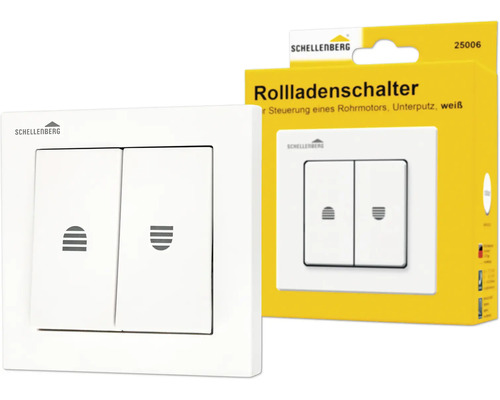 Rollladen-Doppel-Wippschalter Aufputz weiß Schellenberg 25006