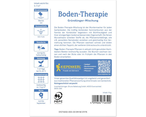 Kiepenkerl Boden Therapie Mélange d''engrais vert Sachet de graines