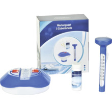 Poolpflege Set mit Dosierschwimmer, Thermometer und Teststreifen