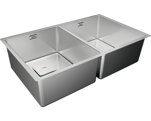 Spüle aus Edelstahl mit zwei Becken