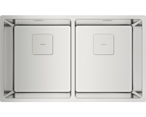 Évier TEKA FLEXLINEA 740 x 440 mm acier inoxydable brillant satiné 115030009 Double évier en acier inoxydable
