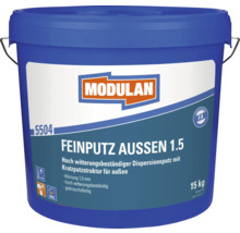 Modulan Enduit fin extérieur 1.5 dans un seau bleu, convient pour l''extérieur