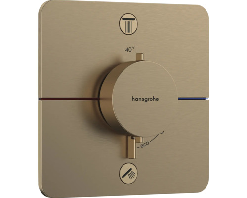 hansgrohe Unterputz Thermostat Dusche SHOWERSELECT COMFORT Q brushed bronze gebürstet ohne Unterputzgrundkörper 15586140 Hansgrohe Fertigset für Thermostat Unterputzarmatur mit Temperaturanzeige und Eco-Funktion