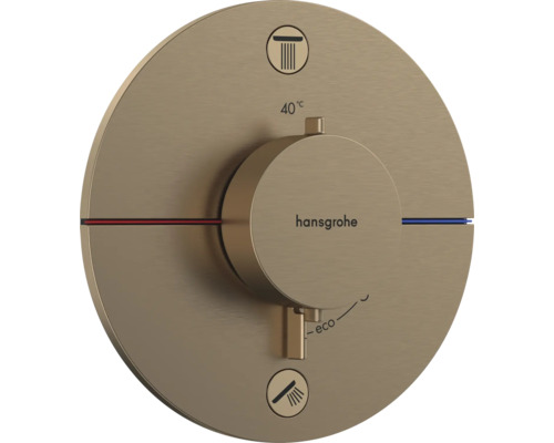 Thermostat de douche encastré hansgrohe ShowerSelect Comfort S brushed bronze brossé 15556140 sans corps de base à encastrer