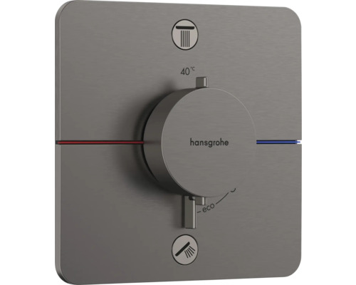 hansgrohe Unterputz Thermostat Dusche SHOWERSELECT COMFORT Q brushed black chrom gebürstet ohne Unterputzgrundkörper 15586340 Hansgrohe Fertigset für Thermostat Unterputzarmatur mit Umstellung