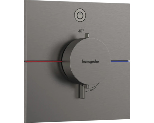 hansgrohe Unterputz Thermostat Dusche SHOWERSELECT COMFORT E brushed black chrom gebürstet ohne Unterputzgrundkörper 15571340 Hansgrohe Logo Thermostatarmatur für Dusche mit Temperatureinstellung und Wassermengenregulierung