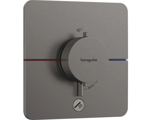 hansgrohe Unterputz Thermostat Dusche SHOWERSELECT COMFORT Q brushed black chrom gebürstet ohne Unterputzgrundkörper 15589340 Hansgrohe Fertigset für Thermostatmodul zur Unterputzmontage