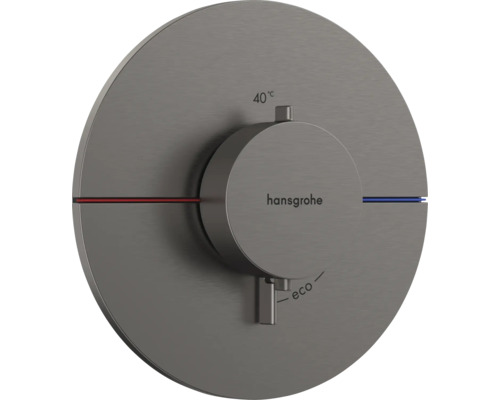 Thermostat de douche encastré hansgrohe SHOWERSELECT COMFORT S brushed black chrome brossé sans corps de base encastré 15559340 Logo Hansgrohe Mitigeur thermostatique avec réglage de la température jusqu''à 40 degrés et fonction Eco