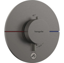 Hansgrohe Logo. Thermostatarmatur mit Temperatureinstellung, Eco-Funktion und Duschsymbol.
