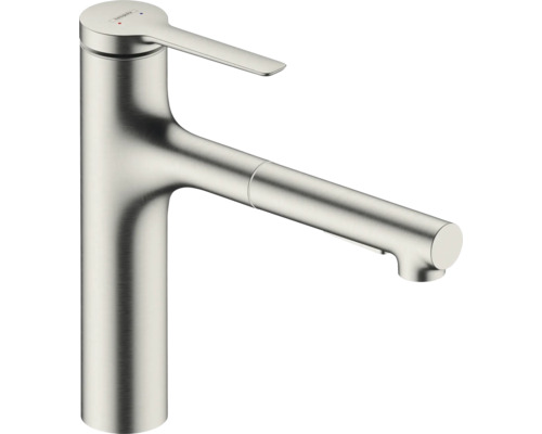 Robinetterie de cuisine hansgrohe avec douchette ZESIS 160 M33 acier inoxydable brossé 74823800 Robinet de cuisine en métal