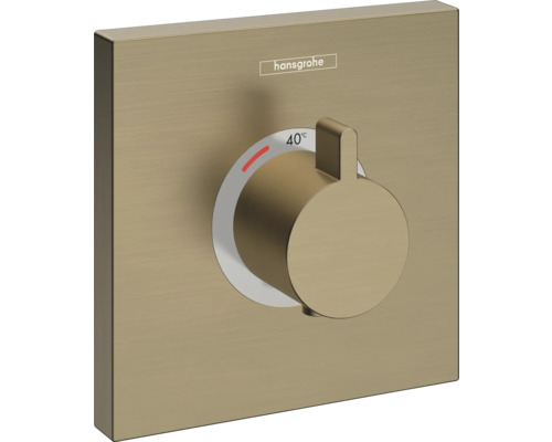 hansgrohe Unterputz Thermostat Dusche SHOWERSELECT brushed bronze gebürstet ohne Unterputzgrundkörper 15760140 Hansgrohe Thermostatarmatur zur Temperaturregelung mit Anzeige 40 Grad