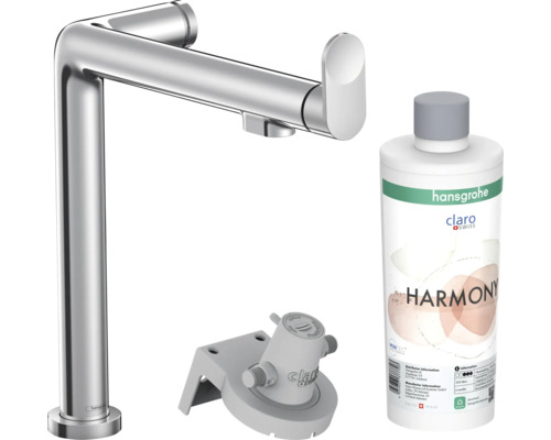 Mitigeur de cuisine hansgrohe avec fonction de filtre AQITTURA M91 FilterSystem 240 chrome avec tête de filtre, cartouche de minéralisation Harmony avec filtre 76802000 Robinet de lavabo Hansgrohe Metropol avec filtre à eau Claro et liquide de nettoyage