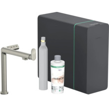 Hansgrohe Aqittura M90 SodaSystem avec robinet, bouteille de CO2 et cartouche filtrante