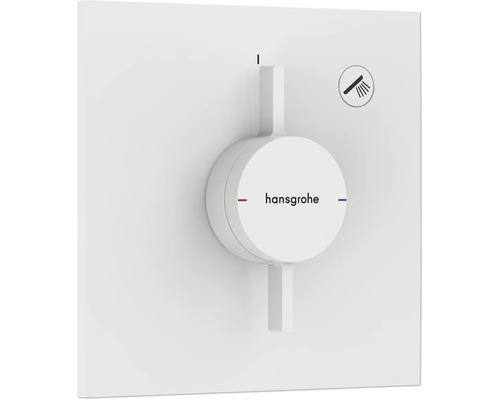 Robinet de douche encastré hansgrohe DUOTURN E pour 1 utilisateur blanc mat sans corps de base encastré 75617700 Logo Hansgrohe sur un thermostat de douche