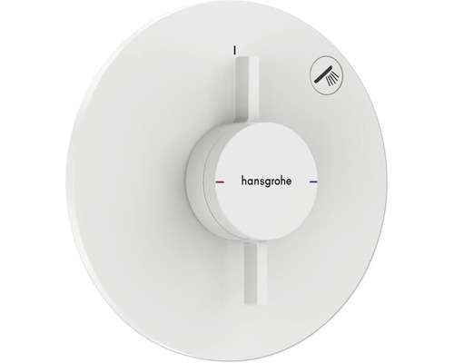 Robinet de douche encastré hansgrohe DUOTURN S pour 1 utilisateur blanc mat sans corps de base encastré 75618700 Hansgrohe Set de finition pour mitigeur thermostatique