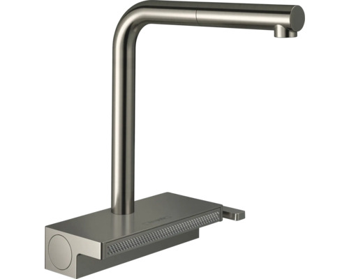 hansgrohe Küchenarmatur mit herausziehbaren Auslauf AQUNO SELECT M81 edelstahl gebürstet 73830800 Küchenarmatur mit Ausziehbrause