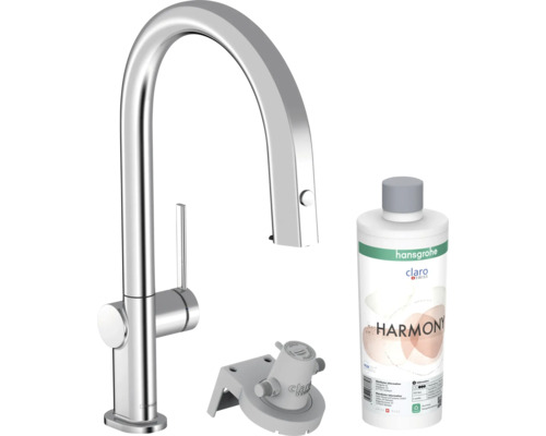 hansgrohe Küchenarmatur mit Filterfunktion AQITTURA M91 chrom mit Filterkopf und Mineralisierungskartusche Harmony mit Filter 76801000 Hansgrohe Küchenarmatur mit Wasserfilter, Filterkartusche und Filterkopf
