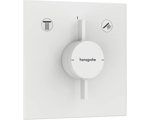 Robinet de douche encastré hansgrohe DUOTURN E pour 2 utilisateurs blanc mat sans corps de base encastré 75417700 Hansgrohe Set de finition pour inverseur ou robinet d''arrêt