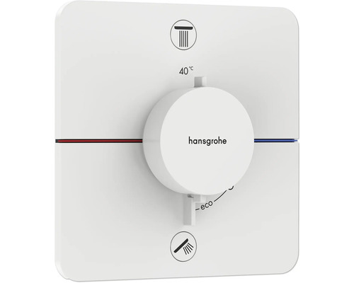 hansgrohe Unterputz Thermostat Dusche SHOWERSELECT COMFORT Q weiß matt ohne Unterputzgrundkörper 15583700 Hansgrohe Thermostatarmatur mit Temperaturbegrenzung bei 40 Grad