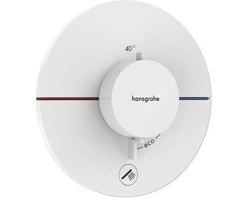 hansgrohe Unterputz Thermostat Dusche SHOWERSELECT COMFORT S weiß matt ohne Unterputzgrundkörper 15562700 Hansgrohe Thermostatarmatur zur Temperatureinstellung mit Eco-Funktion und Duschsymbol