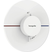 Hansgrohe Logo auf einem Thermostat mit 40 Grad Celsius Anzeige und Eco-Funktion