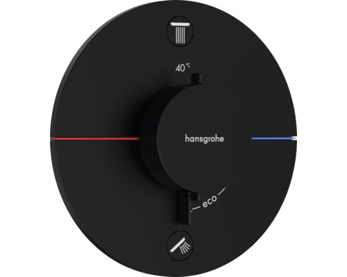 Thermostat de douche encastré hansgrohe ShowerSelect Comfort S noir mat 15556670 sans corps de base à encastrer