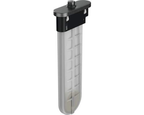 Système d'enroulement de tuyau hansgrohe SBOX oval brushed black chrome brossé sans corps de base encastré 28020340 Support de brosse de toilette avec couvercle noir