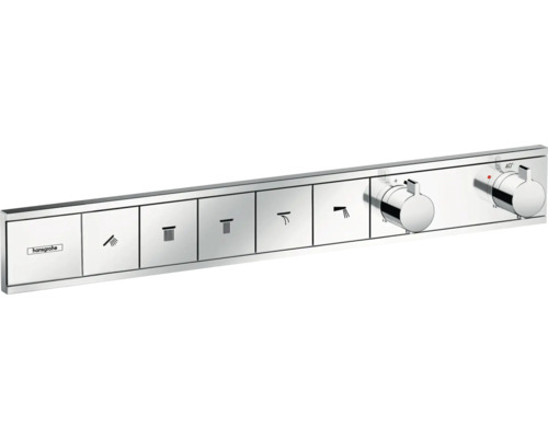hansgrohe Unterputz Thermostat Dusche RainSelect chrom für 5 Verbraucher ohne Unterputzgrundkörper 15384000 Hansgrohe Logiksteuerung für Dusche mit mehreren Strahlarten und Temperatureinstellung