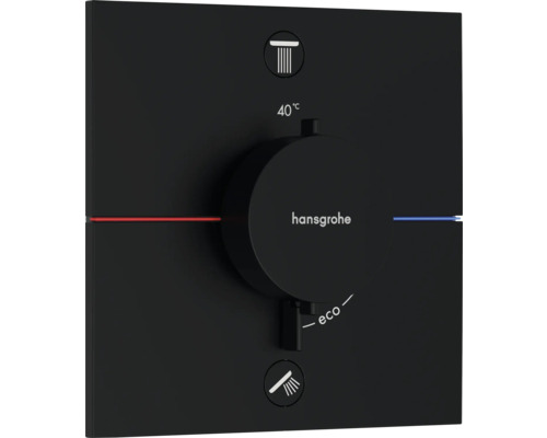 hansgrohe Unterputz Thermostat Dusche SHOWERSELECT COMFORT E schwarz matt ohne Unterputzgrundkörper 15578670 Hansgrohe Fertigset für Unterputz Thermostatarmatur