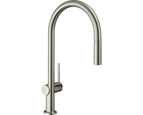 Robinetterie de cuisine hansgrohe avec douchette TALIS 210 M54 acier inoxydable brossé 72801800 Robinet de cuisine avec bec haut et mitigeur monocommande